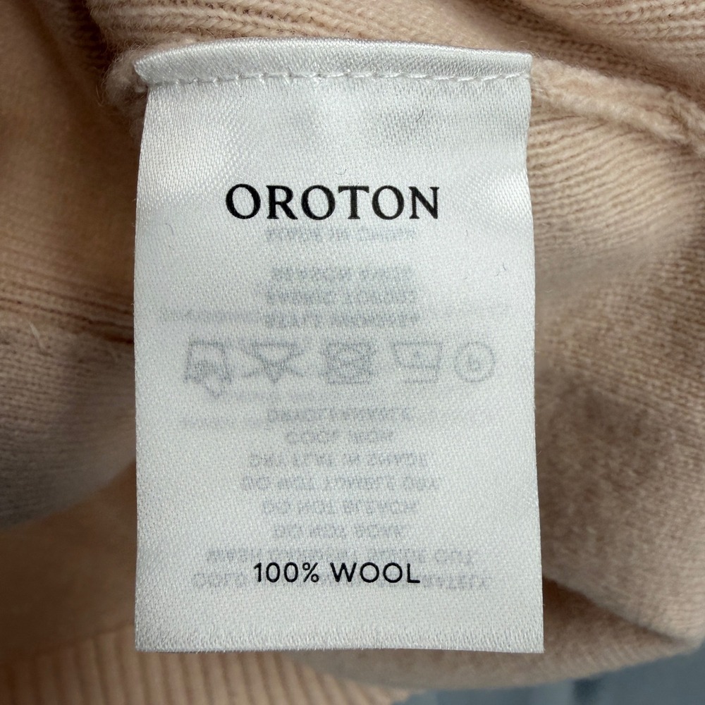 Oroton Blush Pink Short Sleeve Wool Cardigan Size Small Italian Yarn - Picture 5 of 5